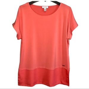 Calvin Klein Short Sleeve Crew neck Blouse Tunic Shirt Top